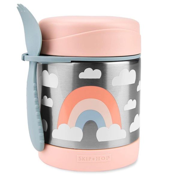 Pote Térmico Skip Hop Com Talher Arco-Íris Rosa Único