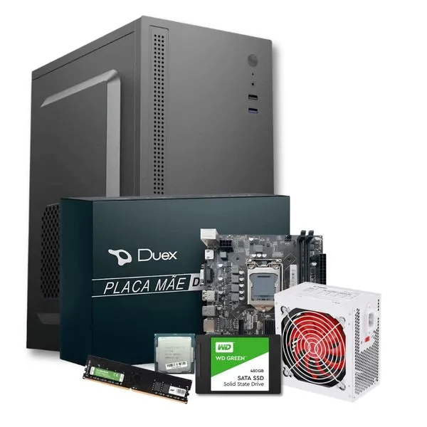 PC Completo i5 7400 8GB DDR4 SSD 480GB Gabinete Fonte 500W