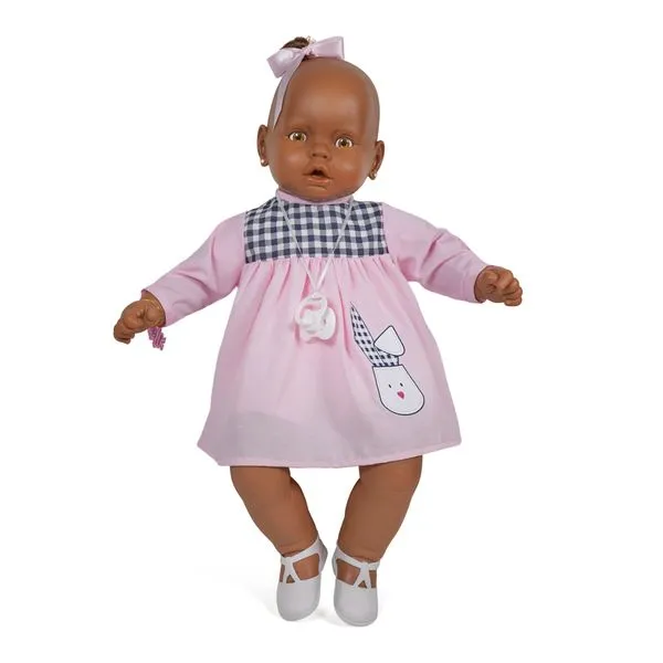 Boneca - Meu Bebê Negro - Vestido Rosa - Estrela