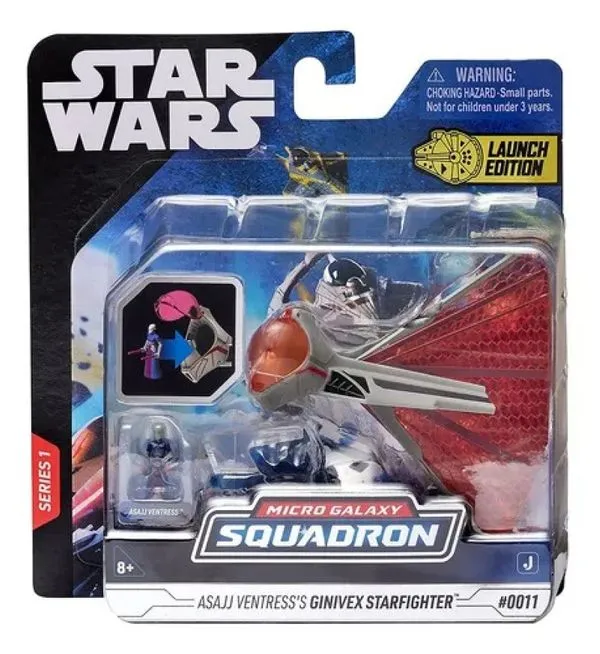 Star Wars Micro Galaxy Squadron - Caça Estelar Ginivex De 10cm Com Boneco Asajj - Sunny