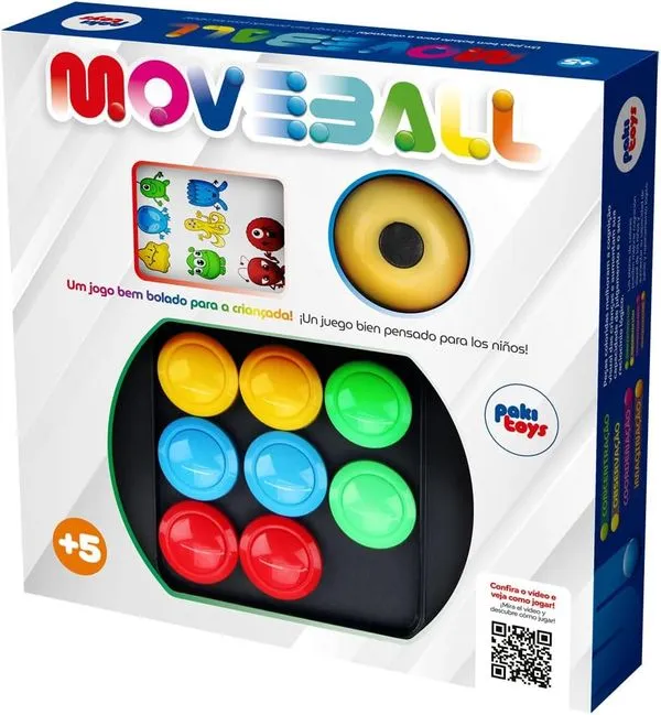 Jogo De Botões Brinquedo Educativo Move Ball Cartas Infantil