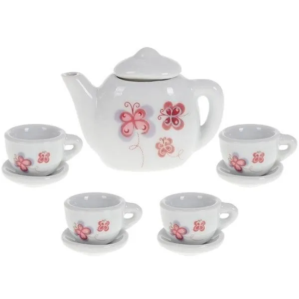 Conjunto de CHA em Porcelana Infantil com 9 Peças ART BRINK IZ2604 Borboleta