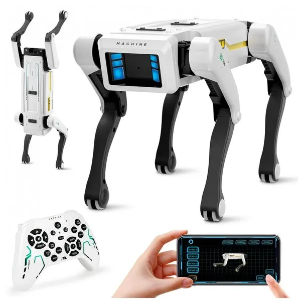 Cachorro robô inteligente Dingdongwu, 30 ações, controle por voz, controle remoto e app, brinquedo STEM interativo