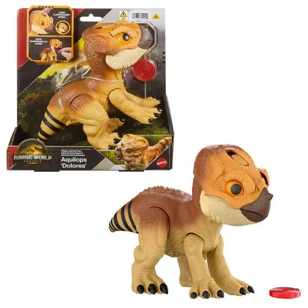 Figura Interativa - Jurassic World - Dinossauro Rebirth - Aquilops Dolores - Mattel
