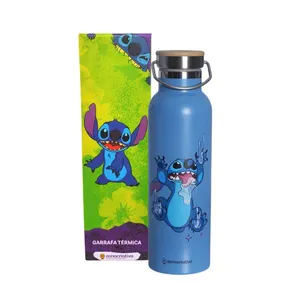 Garrafa Térmica 600ml Zona Criativa Stitch Camp Inox | Licenciada Disney, Resistente, Ideal para Passeios, Escola ou Presente Criativo