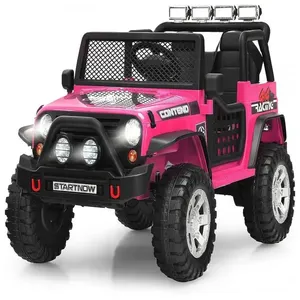 Kids Carro, Carrinho Elétrico Infantil Off Road a Bateria 12V 2 Assentos com 2 Velocidades e MP3, COSTZON, Branco 110v