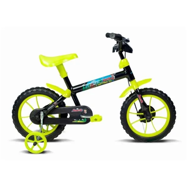Bicicleta Aro 12 Jack Preto com Verde Limão Verden 10472