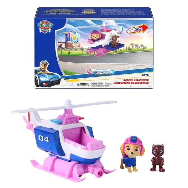 Boneco Skye e Helicóptero de Resgate c/ Fricção - Patrulha Canina - Spin Master - Sunny