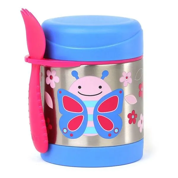 Pote Térmico Com Talher Zoo Borboleta Skip Hop Rosa Único