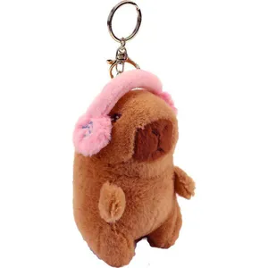 Chaveiro de Pelúcia Capivara com Fone Rosa - BBR Toys