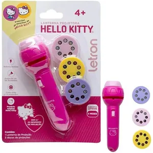 LANTERNA PROJETORA HELLO KITTY + 3 SLIDES - LETRON