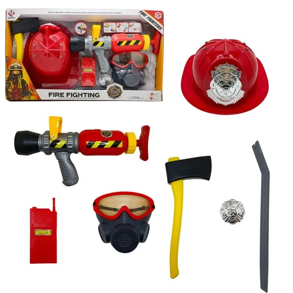 Brinquedo Infantil Kit Bombeiros Grande com Lançador de Água