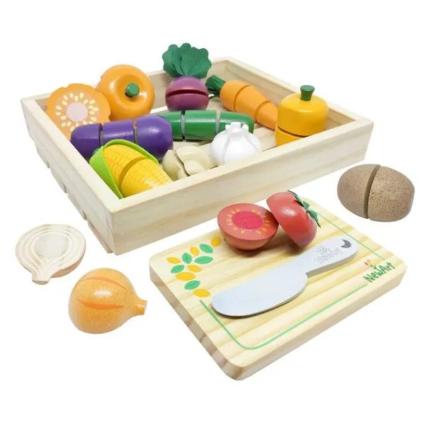Kit Legumes com Corte Completo - Comidinhas de Madeira Newart