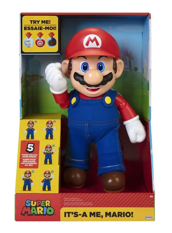Boneco Articulado Super Mario Com Som Candide 3009