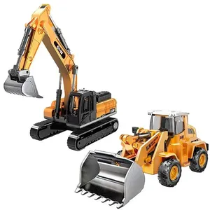 Kit Carrinho Trator Pá Carregadeira e Escavadeira Miniatura