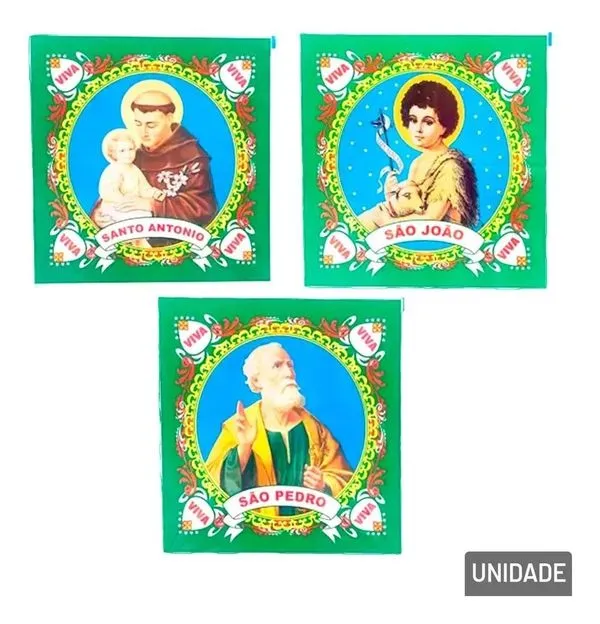 Kit 3 Bandeira De Santos São João E Predro , Santo Antônio Colorido
