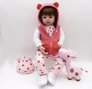 Boneca Bebê Reborn Silicone 48cm Carla Girafa