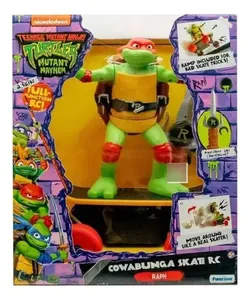 Tartarugas Ninja Caos Mutante Raphael Skate Radical Cowabunga 32 Cm Controle Remoto 7 funçoes - Candide