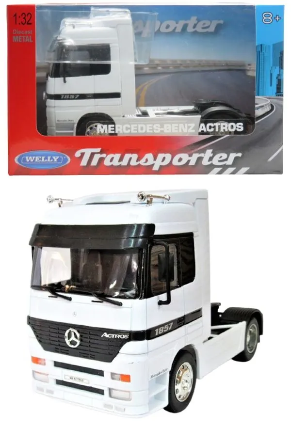 Caminhão Mercedes-Benz Actros - Cavalo - Transporter - 1/32 - Welly