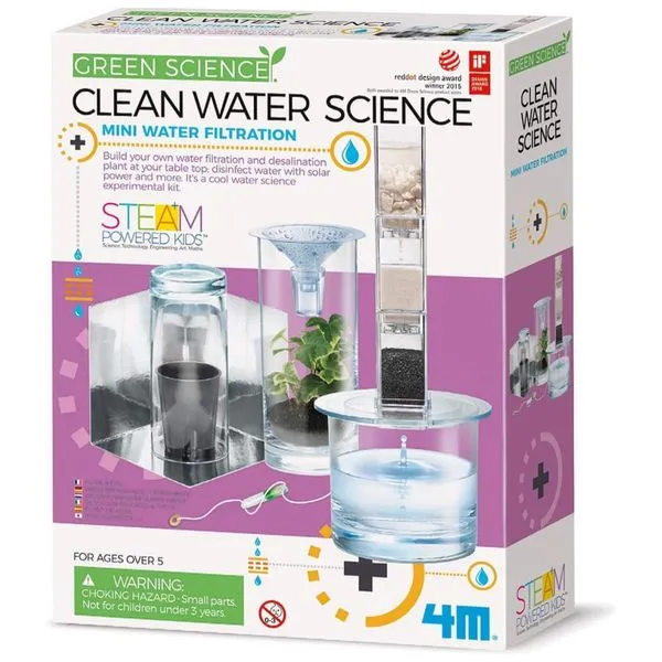 Kit de Experimentos 4M Ciência da Água Limpa Aprenda sobre Mudanças Climáticas e Aquecimento Global com Brinquedo Educativo STEM para Crianças 110v