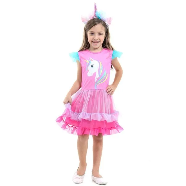 Fantasia Infantil - Unicórnio - Vestido Luxo - Sulamericana - G