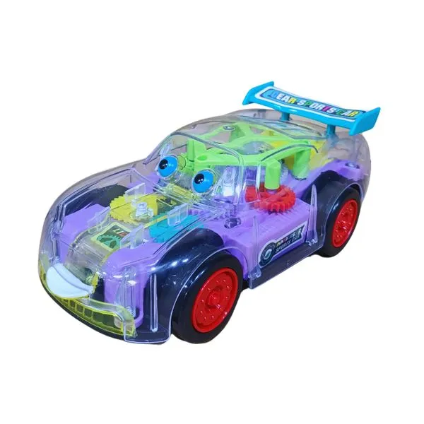Brinquedo Infantil Carrinho Bate e Volta Gear Transparente