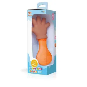 Mordedor e Chocalho Mãozinha Negra Colors Laranja - Toyster