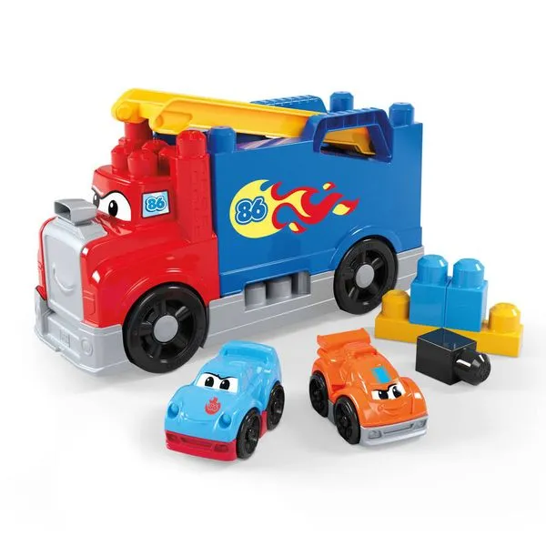Blocos De Montar - Fisher Price - Mega Bloks - Caminhão De Corridas - 19 Peças