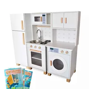 Kit Mini Cozinha Infantil com Geladeira e Máquina de Lavar Branco