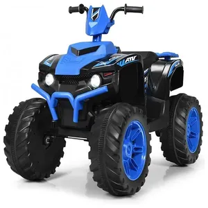 Kids Quadriciclo Elétrico 1 Assento 12V, com Luzes de LED, MP3, COSTZON, Azul 110v