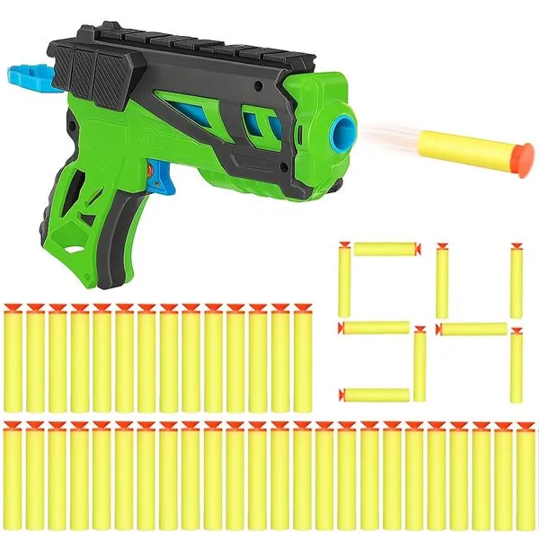 Super Pistola Competição Esportiva Brinquedo Lançador 54 Dardos com Ventosa Grudam