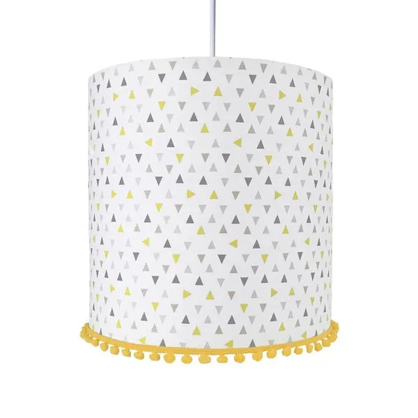 Lustre Tubular Pompom Triângulos Amarelos