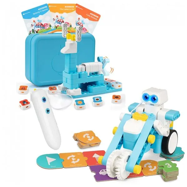 Kit Robô de Programação STEM WhalesBot A1 8 em 1 com Blocos Magnéticos para Crianças de 3 a 5 Anos
