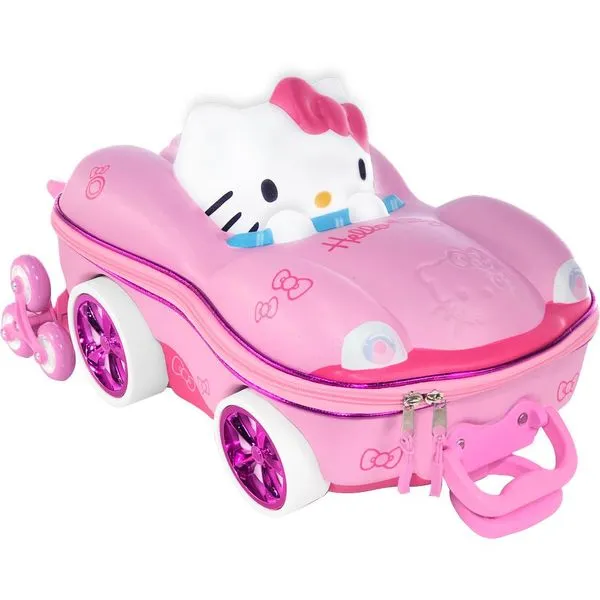 Mochila de Rodinhas 3D Maxtoy Hello Kitty Carro Rosa Único