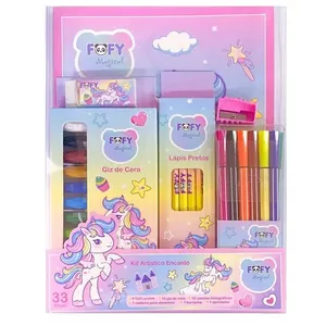 KIT DESENHO ARTÍSTICO INFANTIL ENCANTO COM 33 PEÇAS - FOFY