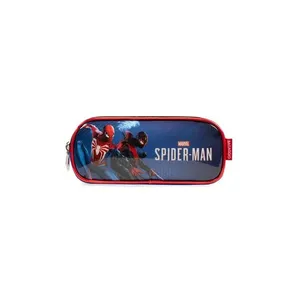Estojo Escolar Masculino Homem Aranha Vermelho Três Compartimentos U / Azul-vermelho