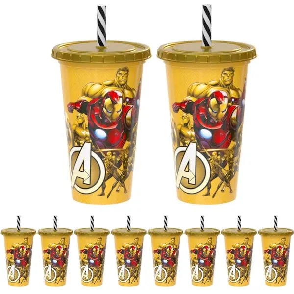 Kit 15 Copos Homem de Ferro Festa Infantil Decoração Lembrancinha p/ Sacola Surpresa