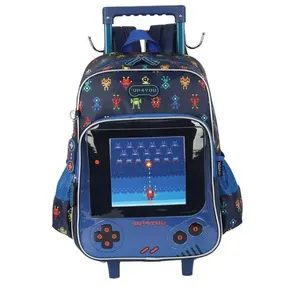Mochila de Rodinhas Com Alça Luxcel Up4You Gamer Azul Único