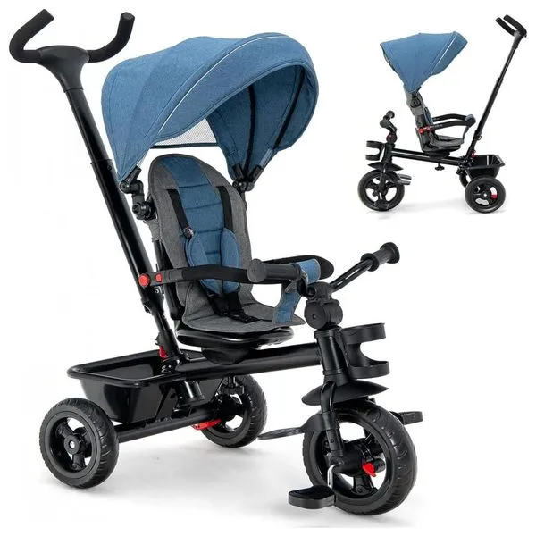Triciclo Infantil para Passeio HONEY JOY com Assento Ajustável 5 Estágios, Idade Recomendada 1 a 5 Anos, Rosa 110v