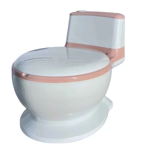Troninho Infantil Com Som De Descarga Original, Zippy Toys, Assento Almofadado, Recipiente Removível Rosa