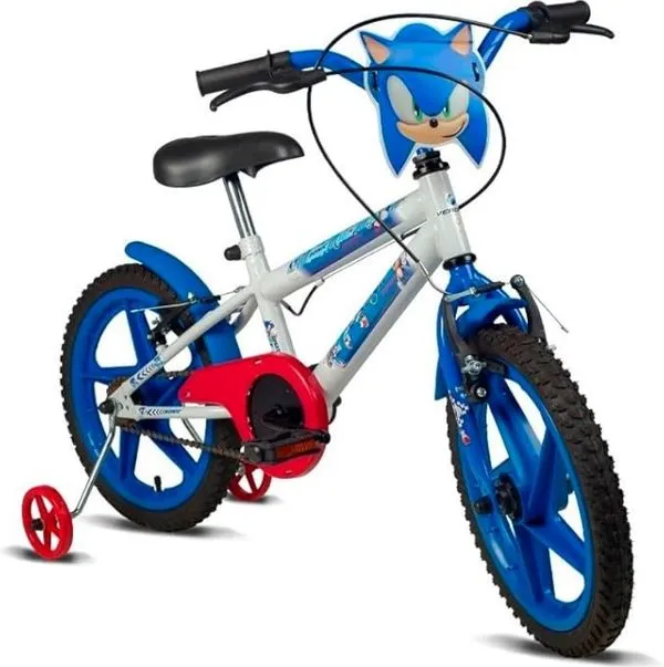 Bicicleta Infantil Aro 16 Sonic Branco e Azul Verden 10494