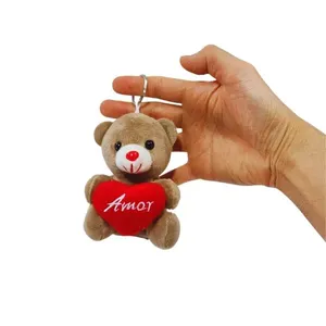 Ursinho de Pelúcia com Chaveiro e Coração Amor 11cm – Fofo e Perfeito para Presentear