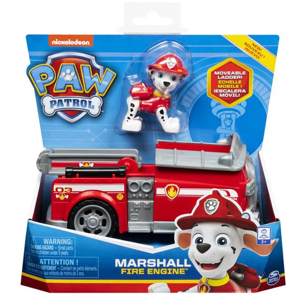 Conjunto de Carrinho e Figura - Patrulha Canina - Caminhão de Bombeiros - Marshall - Sunny