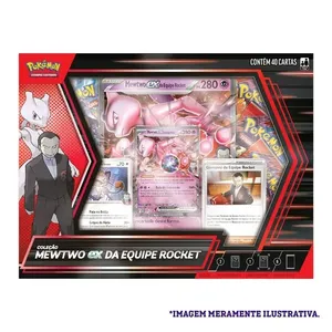 Jogo de Cartas - Pokemon - Box Mewtwo ex da Equipe Rocket - Copag