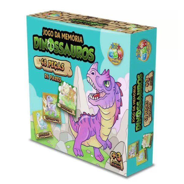 Jogo Da Memória Dinossauros 24 Pares 48 Peças