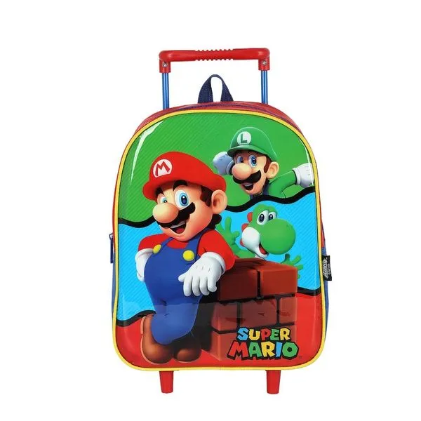 Mochila Rodinhas Sem Alça Luxcel Petit Mário Vermelho Único