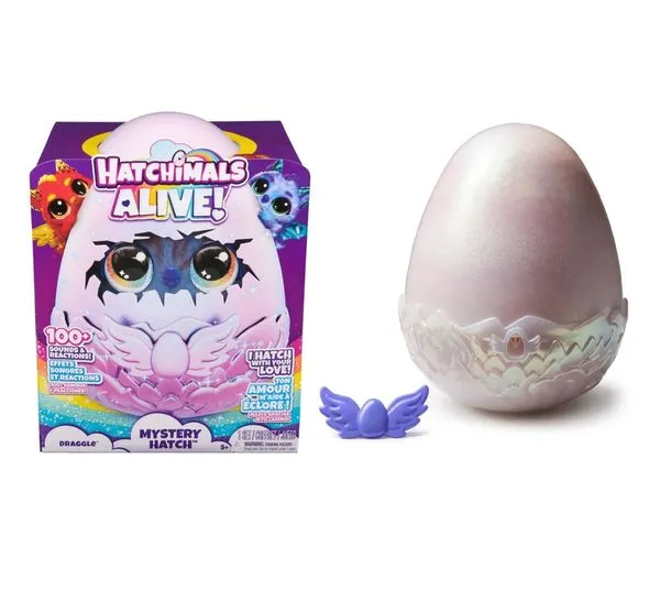 Boneco Draggle Surpresa c/ Som e Luz - Hatchimals Alive! - Spin Master - Sunny