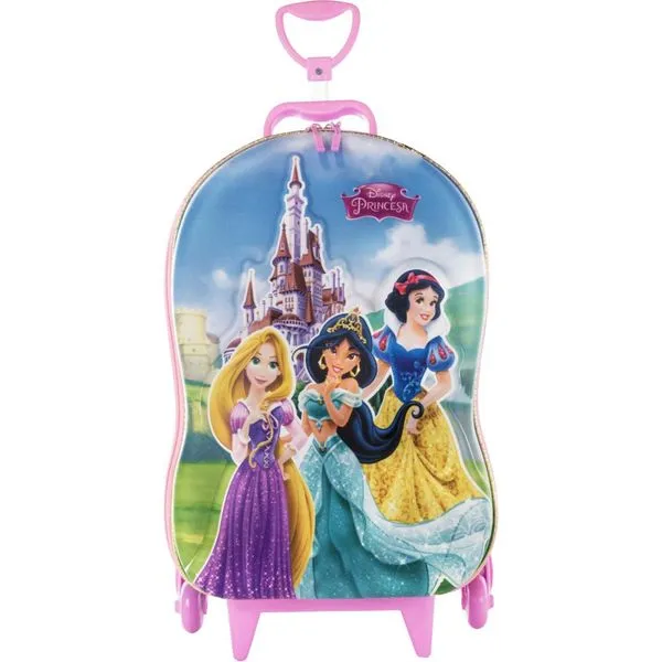 Mochila de Rodinhas 3D Maxtoy Princesas Castelo Rosa Único