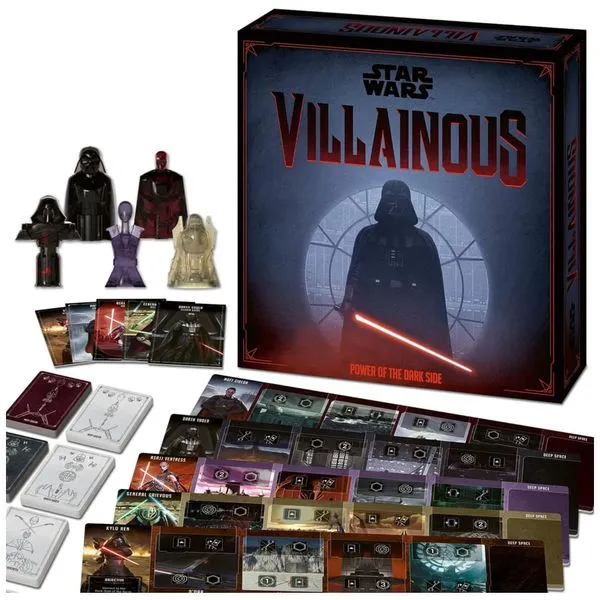 Jogo de Tabuleiro Star Wars: Conquista dos Vilões Sombrios - Aventura Estratégica com Darth Vader e Kylo Ren -