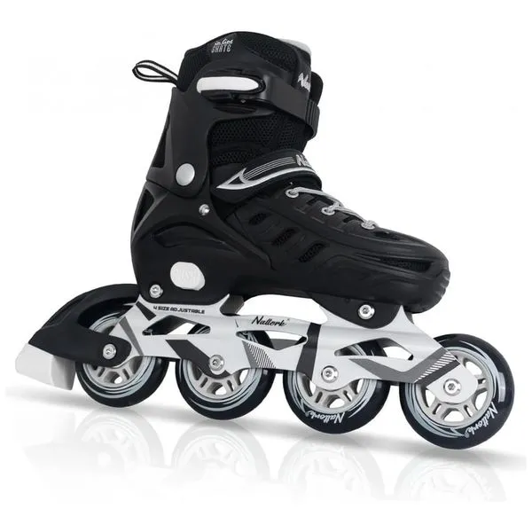 Patins Regulável e Ajustável para Crianças e Adultos, Tam BR 40 a 43, Nattork, Preto